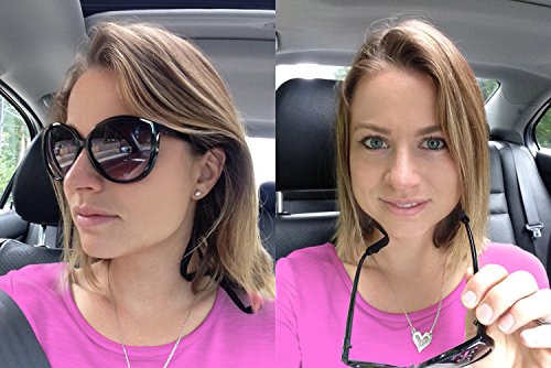 Sport Sunglass Halter-Bügel, Universal Fit Seil Brillen Retainer, Brillen Retention System, Set von 6 (schwarz 6 Stück) - 3