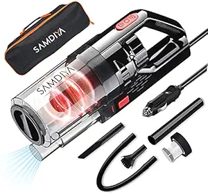 Car Vacuum Cleaner - LACOSSI Plastic Powerful Portable & Corded High Power for Quick Car Cleaning, DC 12V, 120W 5000PA,White Cleaning Blue/Double Bed King Size, 200x 200x145 cm (Standard)