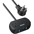 Anker USB Power Strip, Small Power Strip with 2 Outlets and 2 USB-A Charger, 5ft Extension Cord, Safety System for Desktop Charging, for Cruise Ship,Travel Accessories, Desk, and Home Office(Black)