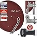 Produktbild DUR-line 8 Teilnehmer Set - Qualitäts-Alu-Satelliten-Komplettanlage - Select 75/80cm Spiegel/Schüssel Rot + Octo LNB - für 8 Receiver/TV [Neuste Technik, DVB-S2, 4K, 3D]
