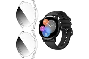 HOMTERN 2-Pack Compatible with HUAWEI Watch GT3 42mm Case,Flexible Crystal Clear TPU Full Cover Shell Shockproof Scratch-Proof Screen Protector Case Smartwatch Accessories (42mm)