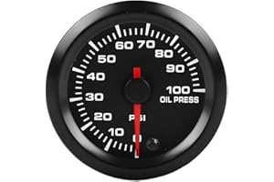 Supmico Universal Car Truck 52mm Pointer Oil Pressure Gauge Meter Kit Press PSI 7 Color LED Light Pointer Indicator Dail Electronic