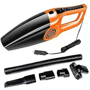 Car Vacuum Cleaner - AETRIUS Powerful Portable & High Power 120w 12v Black Car Handheld Vacuum Cleaner for Car and Home Wet and Dry Car Vacuum Cleaner Car Copper Power Feature Material Car Cleaning