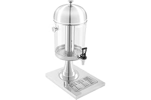 Royal Catering Drinks Fountain Juice Beverage Dispenser Single RCSD-1 (Capacity: 1 x 7 litre, Drip tray, Stainless steel pipe, 4 anti-slip rubber feet, For glasses up to 14.5 cm)