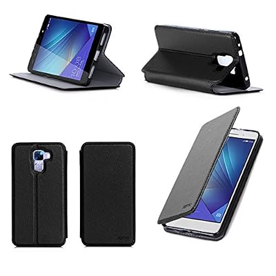 XEPTIO Etui luxe Huawei Honor 7 / Honor 7 Premium (3G/Wifi/4G/LTE) Ultra Slim noir Cuir Style avec stand - Housse coque de protection pour Huawei Honor 7 Dual Sim noire - Prix découverte accessoires pochette XEPTIO : Exceptional case !