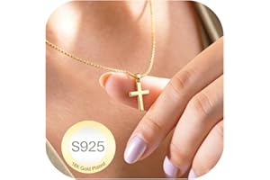 Avotto Kreuz Kette Damen Silberkette 925 Cross Necklace Women, Silber Kreuz Kette Damen Halskette Kreuz Ketten Silber Jewellry Gifts