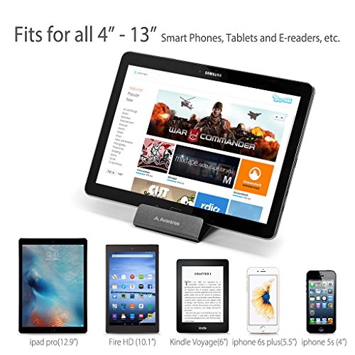 Avantree Massiver Stahl Tablet Halterung Ständer für Küchen, Multi-Winkel Verstellbar Desktop Handy Halter Kompatibel mit dicken Gehäusen, für iPad Air, mini, Surface, E-book, Nook, Samsung – TB103 - 3