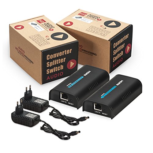 HDMI Extender, Matcis HDMI Signal Extender über CAT 5e/6 UTP/STP Ethernet Netzwerk Kabel bis zu 120m (120m/394ft, Sender + Receiver) - 7