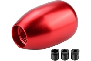 AKOZON Reminnbor Perillas de Cambio Manual de Cambio de Marchas Manual de 5 Velocidades Palanca de Palanca con 3 Adaptadores 8/10 / 12mm(Rojo)