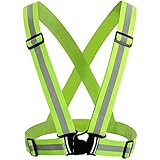 JTDEAL Chaleco de Seguridad Reflectante de Alta Visibilidad arnés elástica Ajustable Ligero para Correr, Trotar, Andar en Bicicleta, Caminar, Hacer Deportes en Exterior Etc