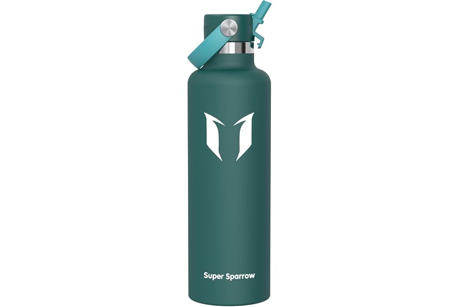 Sparrow Borraccia Termica 500ml/750ml/1L/1.2L FlipFlow Bottiglia Cannuccia | Acciaio Inox Borracce Termiche, Antiperdita, Cal