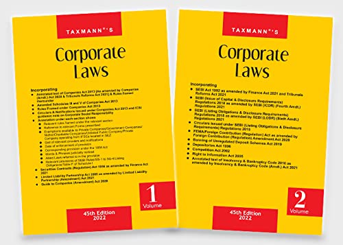 Buy Taxmann s Corporate Laws Set Of 2 Volumes Most Authentic 