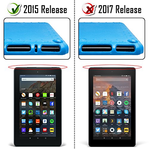AFUNTA Feuer 7 2015 Fall, geringes Gewicht Shock Proof Convertible Griffhalterung EVA Schutz Kinder-Kasten für Amazonas Feuer 7-Zoll-Display-Tablet (5. Generation – 2015 Veröffentlichung Only) -Orange - 2