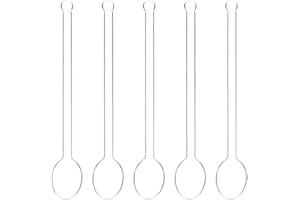 UPKOCH Vidrio claro de vidrio agitado cuchara de agitación de miel cuchara agitador de vidrio 5pcs cristal