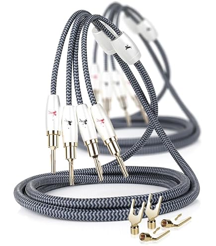 Coppia Di Cavi Per Altoparlanti KK Cable Q-P2 – OFC 18 AWG Da RCA A 4 Spine A Banana, 0,75 M - 4
