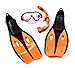 Produktbild Kinder-Profi-Schnorchel-Set mit Tauchmaske, Schnorchel und Flossen, Größe S oder XS, lieferbar in den Farben Blau, Grün, oder Orange (XS (32-34), Orange)
