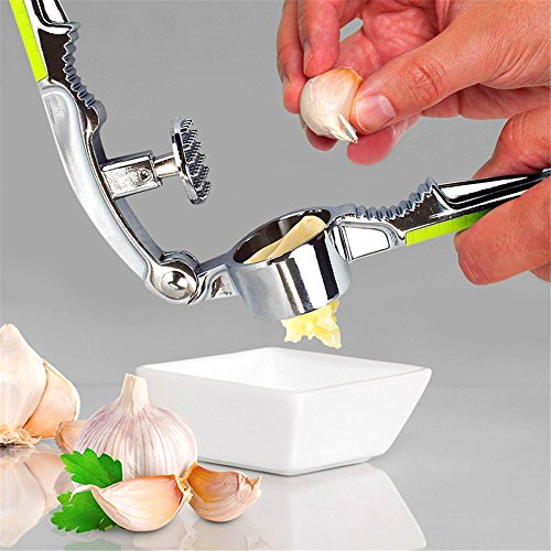 dekawei Edelstahl Knoblauchpresse Knoblauch Crusher, Walnuss, offene Werkzeuge, Knoblauch Drücken, Ingwer, Fleischwolf, Crusher, Chopper, Nussknacker grün - 4