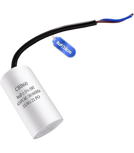 2 Stück CBB60 Kondensator 8uF 450V - Motorbetriebskondensator Für Wechselstrommotoren