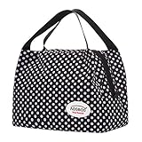 bolsas para transportar alimentos Medidas:24,1 x 17,8 x 15,2 cm, pequeñas dimensiones con una gran capacidad, es muy útil para llevar el almuerzo o los aperitivos con apertura de zip.