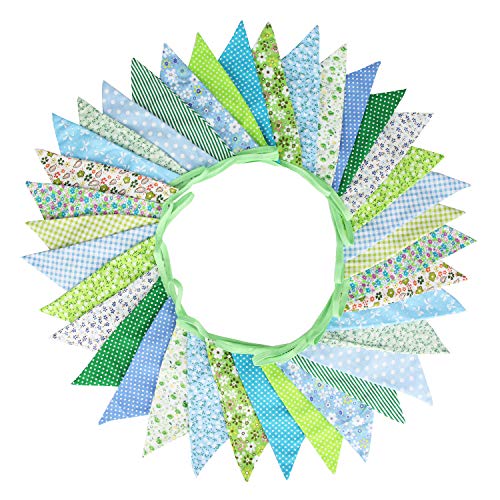 G2PLUS - Jolie guirlande de fanions multicolores lisibles des 2 côtés - 10 m - Avec 36 fanions dans des couleurs vives - Pour noces, anniversaire, fête