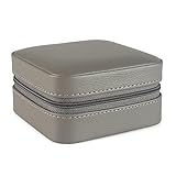 Vlando Kleine Faux Leder Reisen Schmuck Box Organizer Display Aufbewahrungsbox Fall für Ringe Ohrringe Halskette mit Spiegel - 2