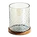 Produktbild Glaswindlicht auf Holzplatte geschliffen grau 15cm