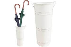 Aizuoni Regenschirmhalter |runder Schirmständer, Wasserauffangschale Herausnehmbar, Mit Haken Für Regenschirme, Stöcke, Golfschläger, Verstärkter Runder Regenschirmbehälter-Organizer, Dekorative Vase