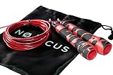 Profi Springseil (AUSVERKAUF!) für Sport & Fitness – Speed Rope, Hüpfseil, ideal für Boxen, Crossfit – verstellbares Springseil, Stahlseil, Kugellager + Tasche zur Aufbewahrung - 3