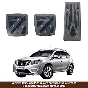 Oshotto 3 Pcs Non-Slip Manual CS-048 Car Pedals Kit Pad Covers Set Compatible with Nissan Terrano (Grey)