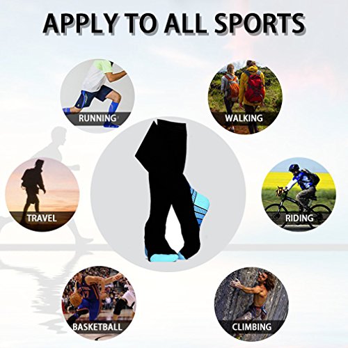 Kompressionssocken 1 Paar-Kompressionsstrümpfe & Stützstrümpfe Steigerung der Leistung, Schnelle Erholung, Bessere Blutzirkulation für alle Sportarten,Laufen,Joggen,Flug und Medizinische Zwecke – Männer & Frauen - 5