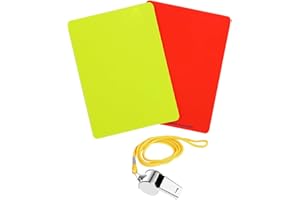 RDNKVB pour Jeux Sport Accessoires Arbitre de Football, Kit D'arbitre avec Carte Rouge/Jaune et Acier Inoxydable Métal Coach Sifflet, Carton Arbitre Football, Carte Jaune et Rouge