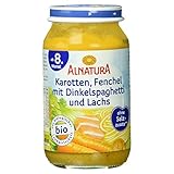 Alnatura Bio Karotte-Fenchel mit Dinkelspaghetti und Lachs