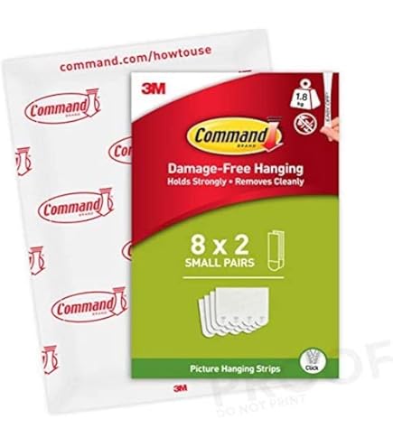 Command Zelfklevende strips, voordeelverpakking 4 x 2 klein en 8 x 2 medium (24 strips), wit, afbeeldingen ophangen zonder boren, strips houden tot 5,4 kg, zonder resten verwijderen