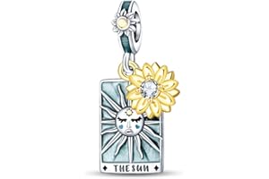 Aurevella 925 Sterling Silver Tarot Charms Compatible Pandora Bracelet and Necklace Memorial Day Back to School Ladies Gift