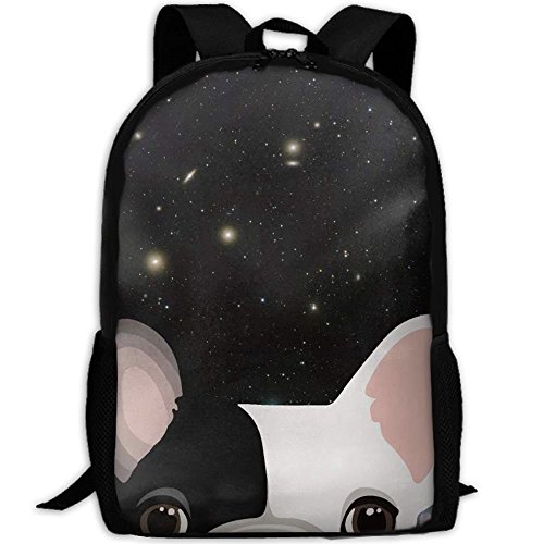 best& Casual Cute French Bulldog Laptop Backpack School Bag Shoulder Bag Travel Daypack Handbag