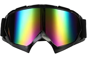 TKOOFN® Schutzbrille für Motorrad, Motocross, mit farbigen Gläsern, Windschutz, Staubschutz
