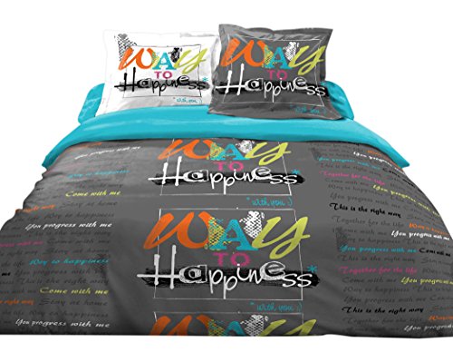 Douceur de Nächte HC3 1290 Way To Happiness Bettwäsche 3 teilig Bettbezug Baumwolle Mehrfarbig 220 x 240 cm