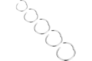 Body CAC 5pcs-Titanium 20G/18G/16G/14G Nose Ring Hoops, Hinged Clicker Segment Sleeper Earrings Piercing-6mm/7mm/8mm/9mm/10mm,Black/Gold Colour