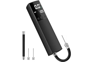 PUMTECK Electric Ball Pump, Smart Air Pump Portable Fast Ball Inflation with Precise Pressure Gauge and Digital LCD Display for Football Basketball Volleyball Football (2 Pin and 1 Spout)