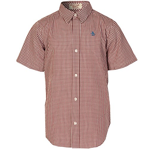 Boys Penguin Infant Boys Gingham Woven Shirts in Red - 7
