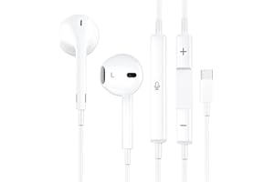 BEAMINGNET Auriculares Tipo C, Cascos con Cable Auriculares USB C HiFi Estéreo con Micrófono Control de Volumen de Llamadas Compatible con iPhone 15/15 Plus/15 Pro, Samsung Galaxy S23/S22/21/S20 A53/54, etc.