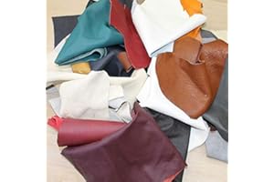 LEDERHANDEL.COM SmartSF Lederreste Bastelleder - Lederstücke 1 Kg bunt, farblich gemischt, alle Stücke Mind. DIN A5 und größer, Zum Basteln und Nähen