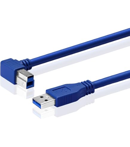 Cavo Stampante USB 3.0 60 Cm - Da USB A A USB B, Colore Blu, Adatto Per Hard Disk E Stampanti