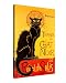 Produktbild Gallery of Innovative Art Premium Leinwanddruck 80x120cm – Chat Noir – Kunstdruck Auf Leinwand Auf 2cm Holz-Keilrahmen Für Wohn- Und Schlafzimmer – Vintage Plakatsammlung