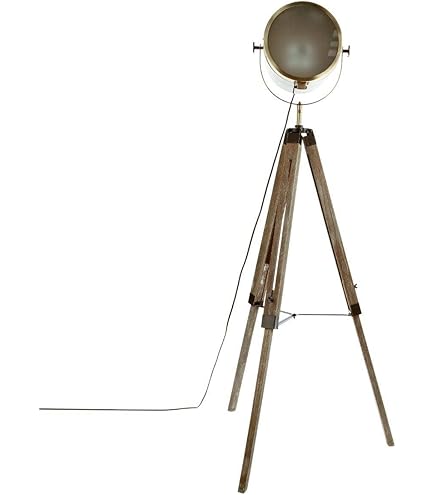 Lampadaire Trépied En Laiton Avec Abat-jour En Velours Crocodile 50 Cm - Cortin