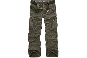 Minetom Homme Cargo Pantalon avec Poches Pantalon De Combat D'Extérieur Pantalon De Travail Activités en Plein Air Pantalon Décontracté