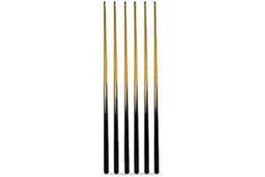 SGL 6 x 57" POOL CUES + SPARE TIPS. **