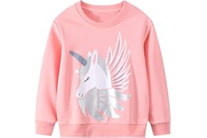 SMAZERO Little Girls Sweatshirt Long Sleeve Cotton Jumper Casual Kids Christmas Shirt Tops Childrens Pullover T-Shirt for Toddler Clothes Age 2-7 Years