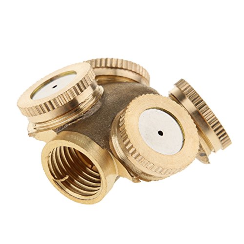 Gazechimp Messing 1/2 zoll DN15 Sprühdüse Sprinkler mit 4-Düse für Sprühkühlung Garten Rasen Autowäsche Bewässerung - 4