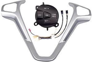 PSRRGZTM Lenkradschalter Kompatibel Mit Ford Für Fiesta MK7 Für Ecosport 2013, Autorahmenverkleidung, Lenkradabdeckung, Dekorativ + Tempomat-Tasten